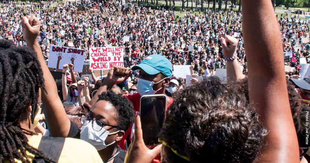 Protesters at a Black Lives Matter rally. Photo by Joe Piette